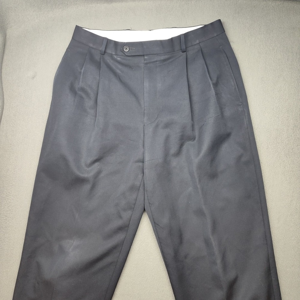 Brooks Brothers Pants Mens 33x32 Blue Pleated Wool Dress Trouser Suit Work Slack - Picture 2 of 13